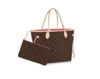 LOUIS VUITTON NEVERFULL MM 老花 涂层帆布拼牛皮饰边 托特包Tote包购物袋子母包单肩手提包 中号  女款 棕色#牡丹粉内里 商品缩略图0