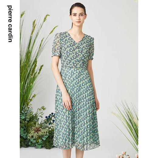 皮尔卡丹女装夏季新款通勤淑女修身百搭连衣裙P3250D3080G3
 商品图1