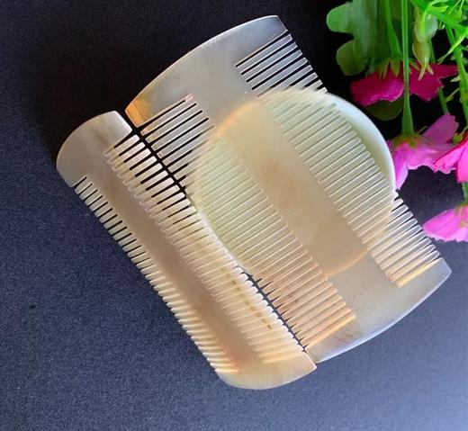 平价优选： 1号尺寸 传统手艺制作羊角双面密齿篦头梳，传统手艺羊角篦头梳子密齿素面 商品图1