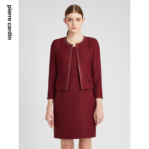 皮尔卡丹女装秋新款复古小香风淑女短外套P2310U2961T0
 商品图0