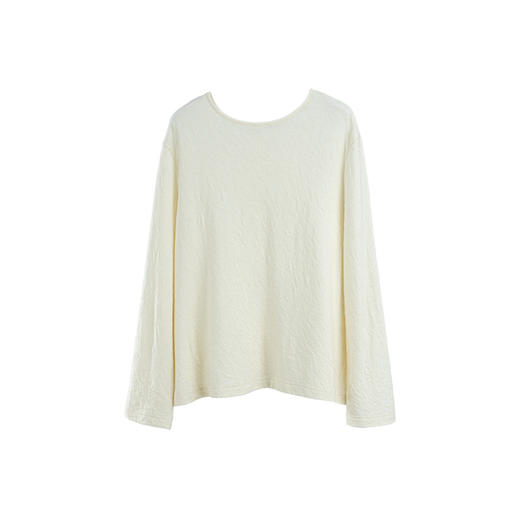 绽放旅行女装270朵/两穿羊毛提花前后长袖宽松保暖H型T恤羊毛衫 商品图3