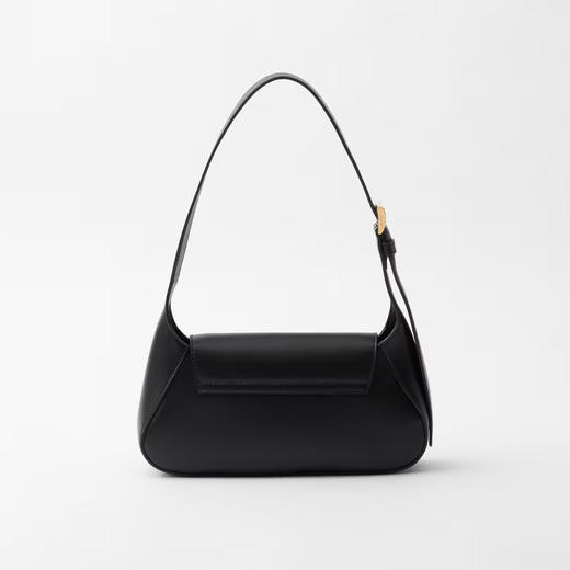 PRADA 普拉达 女士珐琅金属三角形徽标小号皮革单肩包 黑色 1BD358 2AIX F0002 OOO 商品图2