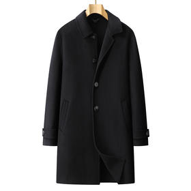 【羊毛呢】【新款DPX】大依优型大码羊毛双面呢中长款外套加肥加大肥佬休闲上衣男士胖子时尚