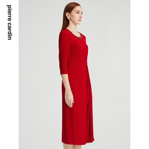 皮尔卡丹女装秋季新款端庄淑女轻奢宴会连衣裙P2130E2106R0 商品图1