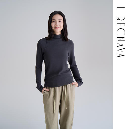 【保暖细针织】超大弹力冬季打底衫 修身气质显瘦长袖T 半高领保暖不勒脖针织上衣 商品图1