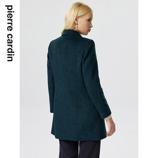 皮尔卡丹女装毛呢外套绿色羊毛复古休闲西装式外套女P2400C2881G0
 商品图2