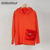oldcolour春秋款气质百搭宽松显瘦连帽红色长袖T恤女O11023105 商品缩略图0