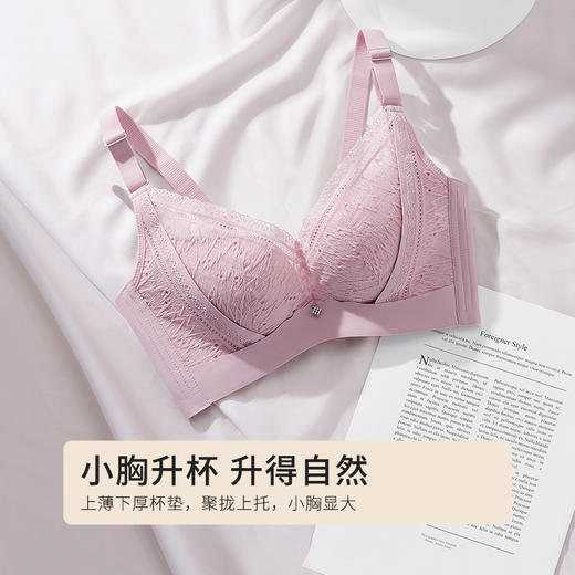 都市丽人内衣聚拢升杯A:加厚B:中厚C:薄蕾丝四排扣树脂胶圈3/4杯文胸LB11Y1 商品图1