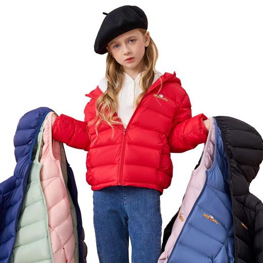 史努比儿童轻薄保暖秋冬羽绒服男女童白鸭绒外套连帽童装羽绒服 商品图4