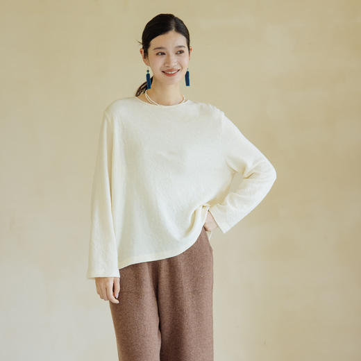 绽放旅行女装270朵/两穿羊毛提花前后长袖宽松保暖H型T恤羊毛衫 商品图4