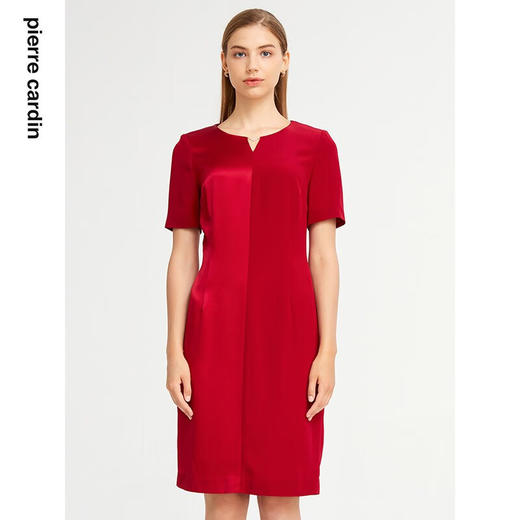 皮尔卡丹女装连衣裙简约时尚礼服小V领场合A字裙P1290D1122R0
 商品图1