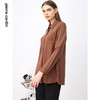 皮尔卡丹女装衬衫咖色干练气质时尚法式浪漫长袖衫P3411B3973K0
 商品缩略图3