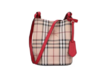 Burberry博柏利英伦学院风经典格纹战马印花牛皮水桶包单肩斜挎包 女款 红色 商品缩略图0