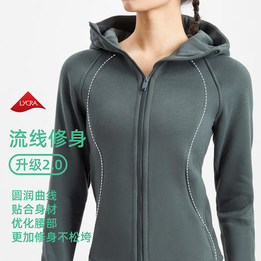 跃牌【美丽贤淑】系列秋冬加厚保暖连帽休闲防风开衫户外跑步夹克衫WT21 商品图3