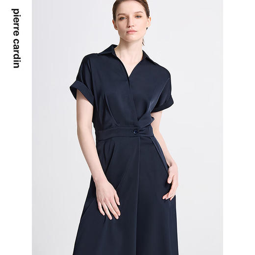 皮尔卡丹女装夏季新款通勤时尚都市双色短袖连衣裙C42DS12
 商品图7