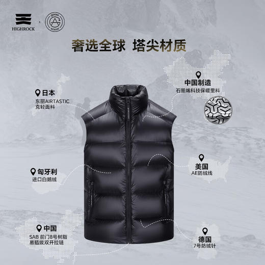 天石鹅铠甲白鹅绒羽绒马甲男女同款立领加厚户外运动坎肩东北严寒G423 商品图6