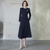 IWY/法式名媛职业西装套装藏青色 秋季珠宝店工作服两件套伞裙职业C2040+S2102 商品缩略图0