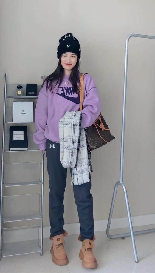 男女同款秋冬加绒水貂绒暖暖卫裤 商品图4