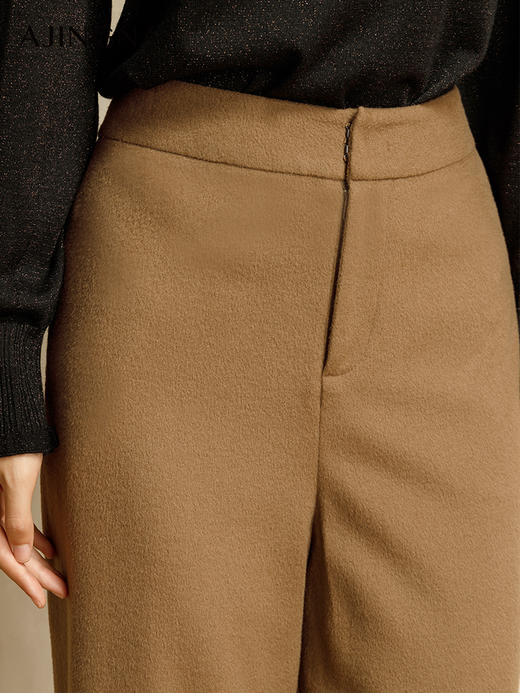 【商场同款】阿菁娜2024冬季新款高腰精致羊毛直筒裤A29D110003 商品图4