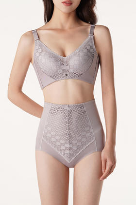 都市丽人调整型文胸中塑无钢圈蕾丝A:加厚B:中厚塑身文胸LJ11Q4