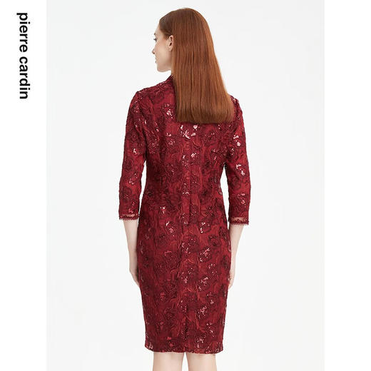 皮尔卡丹女装秋季新款浪漫蕾丝中式旗袍连衣裙P1410E1822R0
 商品图2