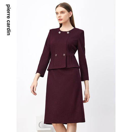 皮尔卡丹女装连衣裙秋冬高级感职业通勤修身连衣裙P3402E3846T0 商品图3