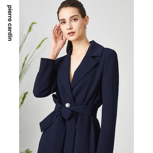 皮尔卡丹女装毛呢外套时尚翻领加厚浴袍款长羊毛大衣P3104G3030N0
 商品图3