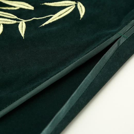 PH804斯尔丽24新款新国风改良版针织弹力罗马布金丝盘扣绣花长袖连衣裙 商品图5