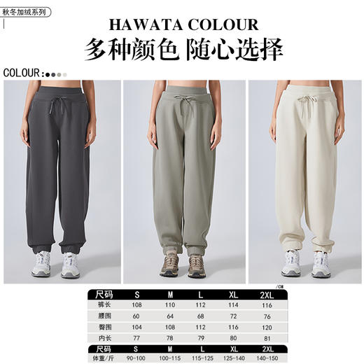 哈瓦塔（卫裤束脚）加绒束脚运动休闲长裤  H341172 商品图4