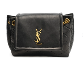 "SAINT LAURENT圣罗兰 YSL nolita 金标Logo菱格纹链条 羊皮革 单肩包斜挎包 迷你 女款 黑色  "