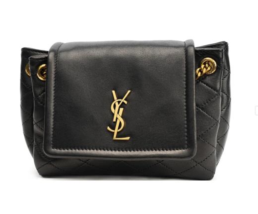 "SAINT LAURENT圣罗兰 YSL nolita 金标Logo菱格纹链条 羊皮革 单肩包斜挎包 迷你 女款 黑色  " 商品图0