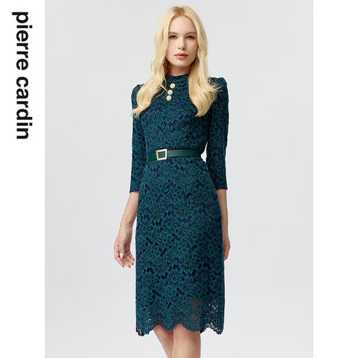 皮尔卡丹女装连衣裙淑女蕾丝修身通勤收腰显瘦连衣裙P3323E3898G0
 商品图1