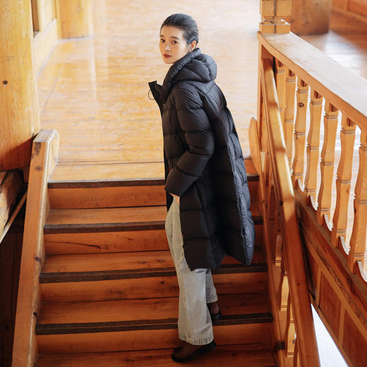 绽放811朵/*被子款鹅绒服被子款中长款方形格纹高领连帽羽绒服 商品图1