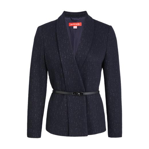 皮尔卡丹女装短外套修身设计感蓝色复古通勤上衣外套P2402U2944L5
 商品图5