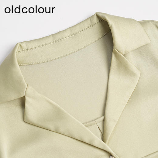 oldcolour春秋款高级感气质百搭宽松缎面长袖衬衫女M31013174 商品图2