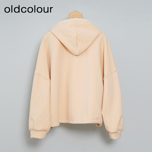 oldcolour秋冬款休闲气质百搭宽松加绒保暖连帽长袖T恤女N42023272A 商品图1