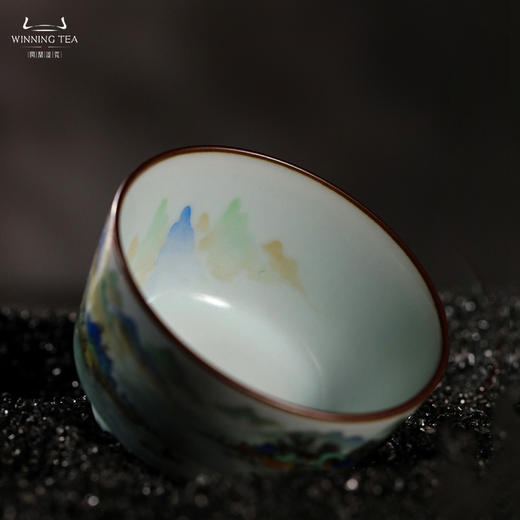 问鼎汝瓷鼎峰系列月白端合杯（千里江山图） 商品图1