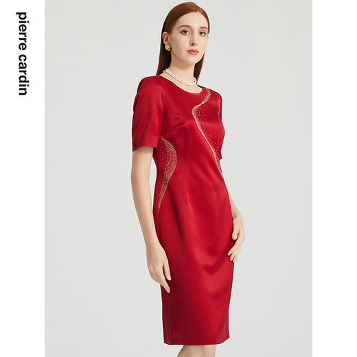 皮尔卡丹女装新款春季新款优雅修身礼服连衣裙P2206D2046T0 商品图1