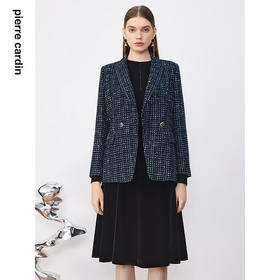 皮尔卡丹女装西装冬季蓝色小个子日常通勤职业西服P3445U3964N3
