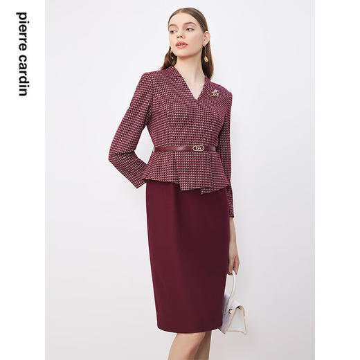 皮尔卡丹女装连衣裙通勤知性气质通勤假两件连衣裙P3431E3994T0
 商品图4