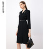 皮尔卡丹女装连衣裙羊毛长袖修身裙子商务通勤A字裙P3403E3871B3 商品缩略图3