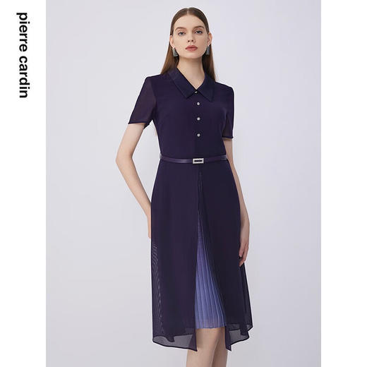 皮尔卡丹女装夏季新款通勤百搭雅致修身连衣裙P2215D2131Z0
 商品图1