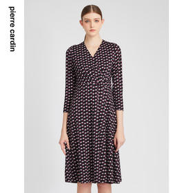 皮尔卡丹女装连衣裙时尚波点修身通勤收腰淑女连衣裙P2429E2841T3

