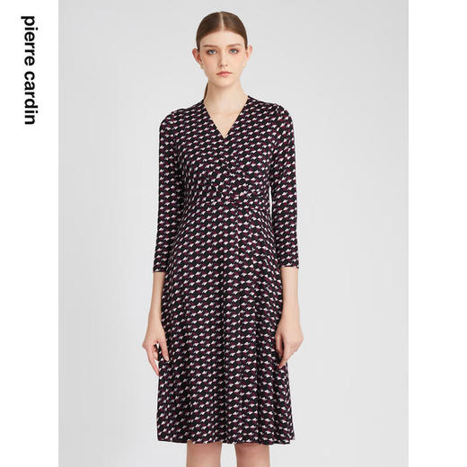 皮尔卡丹女装连衣裙时尚波点修身通勤收腰淑女连衣裙P2429E2841T3
 商品图0