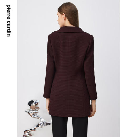 皮尔卡丹女装短外套复古华夫格西服领通勤风衣外套P3304G3978K0
 商品图2
