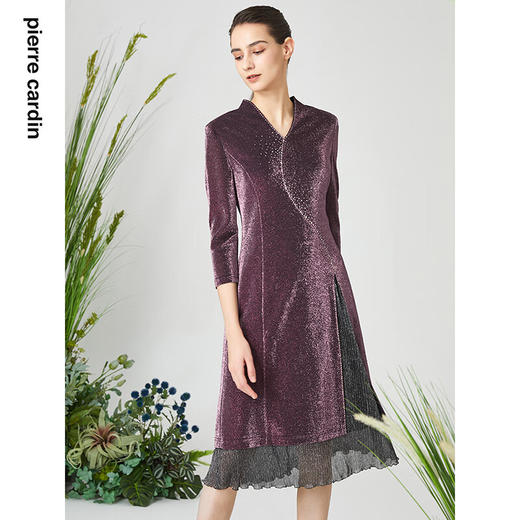 皮尔卡丹女装春季新款高端宴会礼服紫色连衣裙P3141E3034Z0
 商品图3