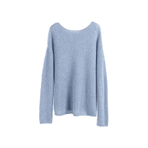 绽放旅行女装661朵/秋冬山羊绒圆弧领宽松慵懒套头毛衫保暖针织衫 商品图3