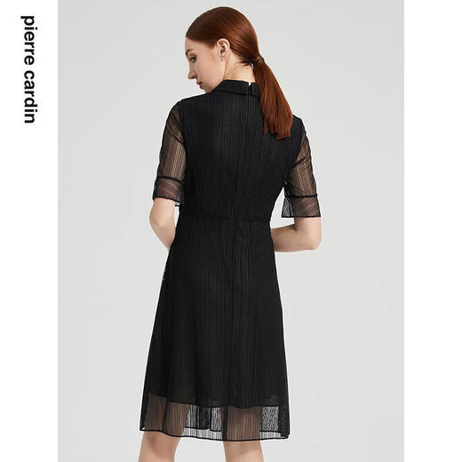 皮尔卡丹女装连衣裙夏季网纱百褶淑女短袖通勤A字裙P2237D2021B0
 商品图3