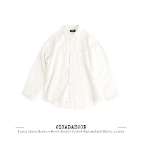 Cicadahood日本亚麻Brown’s Beach Jacket口袋极简衬衫 男女款