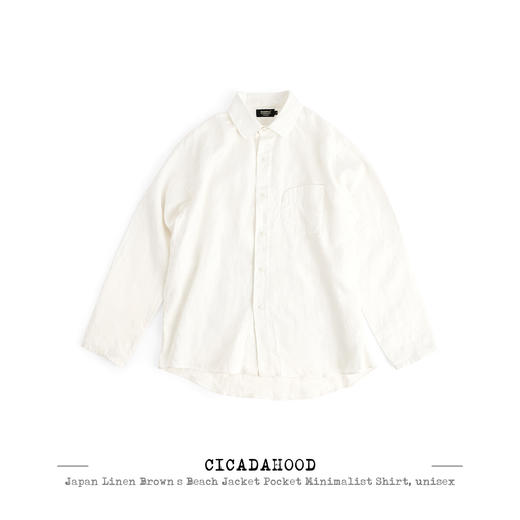 Cicadahood日本亚麻Brown’s Beach Jacket口袋极简衬衫 男女款 商品图0